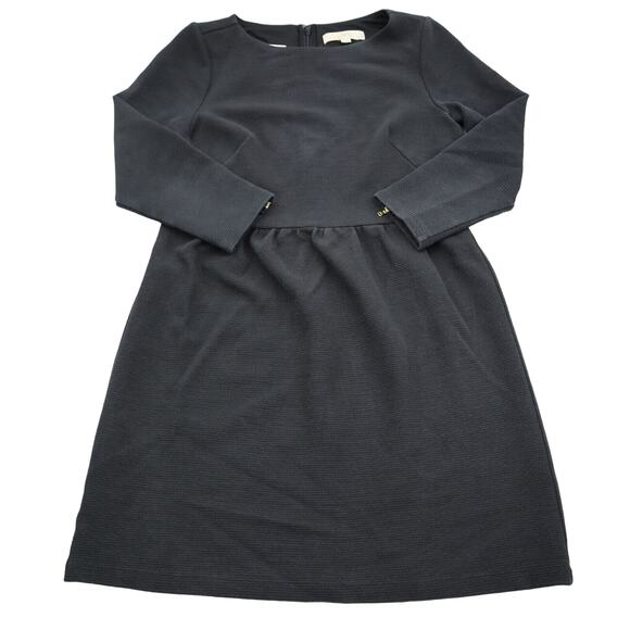 Loft Dress Womens 8 Black Long Sleeve Crew Neck A Line Fit and Flare Dress - Picture 1 of 16